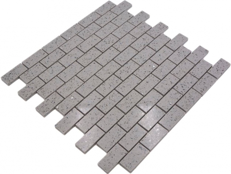 Carreaux de mosaïque Quartz Composite Pierre artificielle Brick Artifical gris MOS46-0204