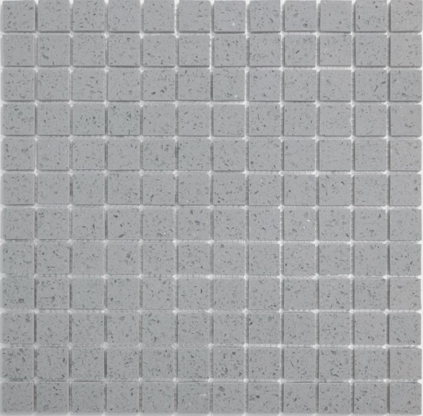 Mosaikfliesen Quarz Komposit Kunststein Artificial grau MOS46-ASM23