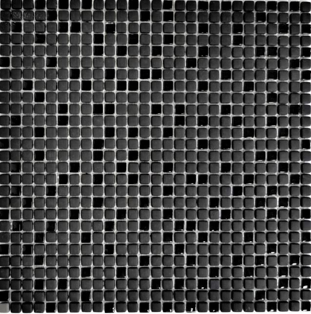 Glass mosaic Sustainable wall covering Recycling Enamel anthracite black matt MOS140-01B