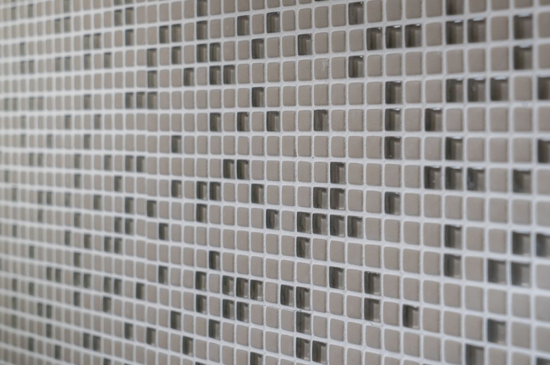 Glass mosaic Sustainable wall covering Recycling Enamel cream matt MOS140-03C