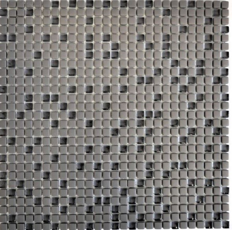 Mosaico dipinto a mano ECO Recycling GLAS Smalto grigio-marrone opaco MOS140-05G_m