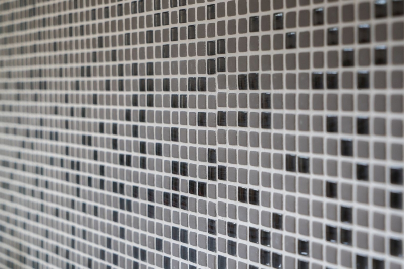 Mosaico di vetro Rivestimento sostenibile Piastrella Recycling Smalto grigio-marrone opaco MOS140-05G