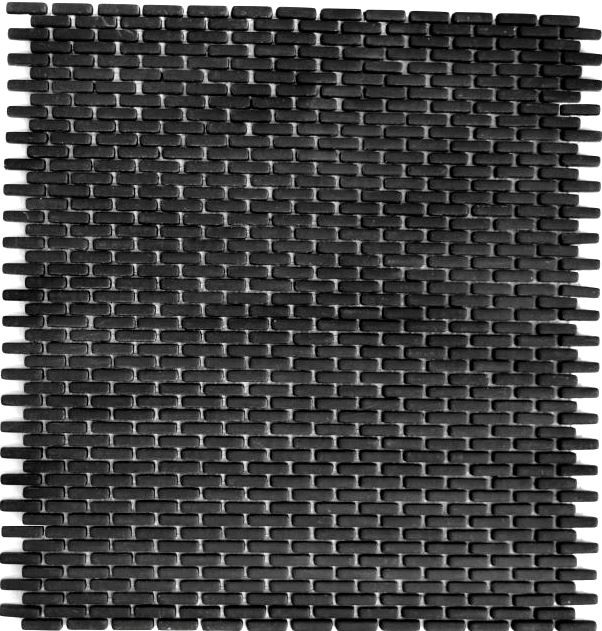 Hand-painted mosaic tile ECO Recycling GLAS Brick Enamel black matt MOS140-B21B_m