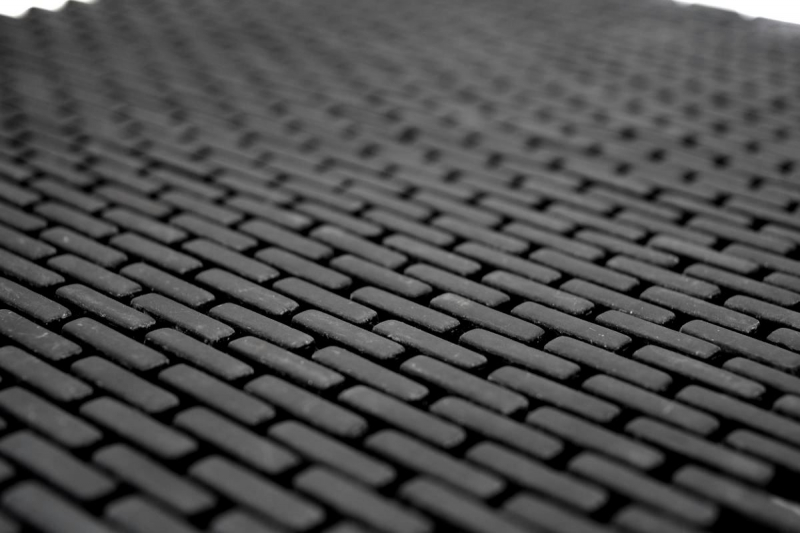 Glass mosaic Sustainable wall covering Tile backsplash Recycling Brick Enamel black matt MOS140-B21B