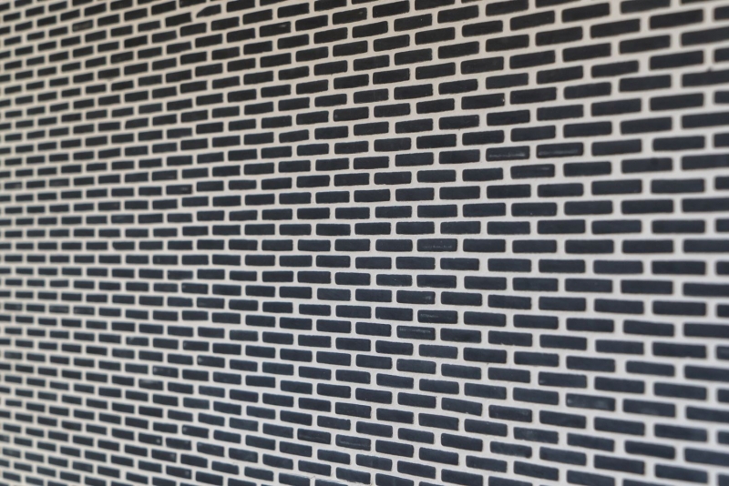 Mosaïque de verre Revêtement mural durable Carrelage recyclé Brick Enamel noir mat MOS140-B21B