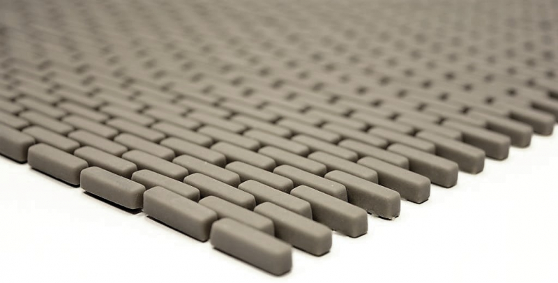 Glass mosaic Sustainable wall covering Tile backsplash Recycling Brick Enamel cream matt MOS140-B23C