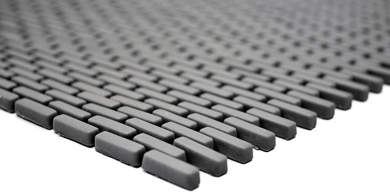 Échantillon manuel de mosaïque ECO Recycling GLAS Brick Enamel gris-brun mat MOS140-B25G_m