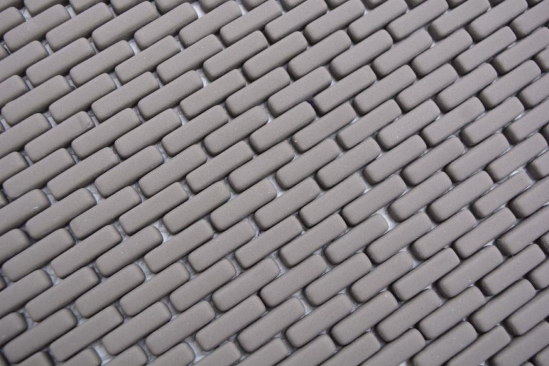 Mosaïque de verre Revêtement mural durable Carreau recyclé Brick Enamel gris-brun mat MOS140-B25G