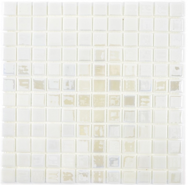 Mosaïque ECO GLAS blanc métallisé MOS350-02_f | 10 Tapis de mosaïque