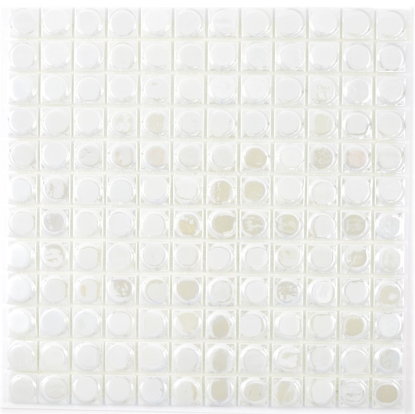 Mosaic tile ECO GLAS white metallic 3DR MOS350-12_f | 10 mosaic mats