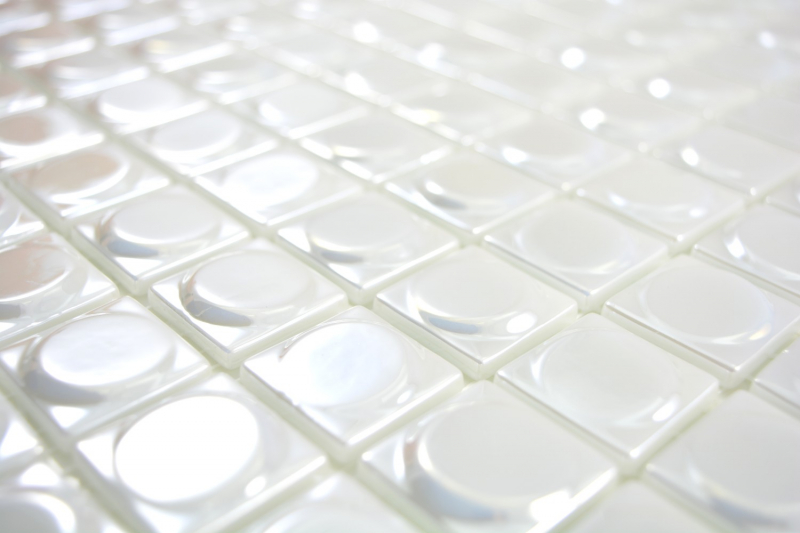 350-12_f|10Matten Mosaik Fliese ECO Recycling GLAS ECO weiß metallic 