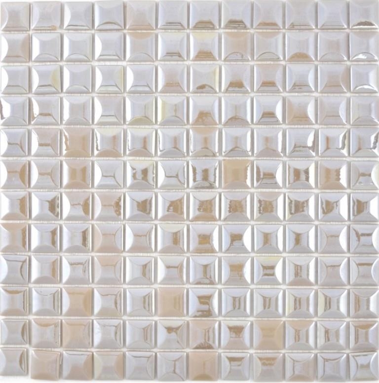 Glass mosaic Sustainable wall covering Tile Recycling coffee metallic 3DF MOS350-24