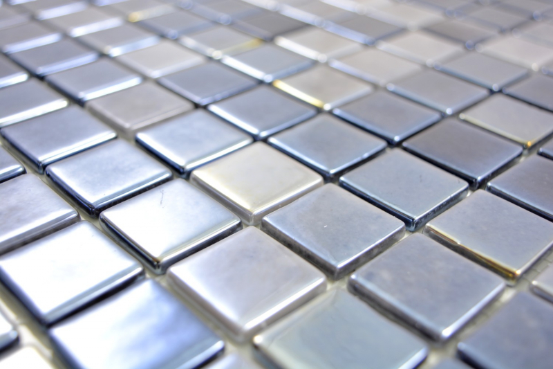 Mosaic tile ECO GLAS anthracite metallic MOS350-08_f | 10 mosaic mats