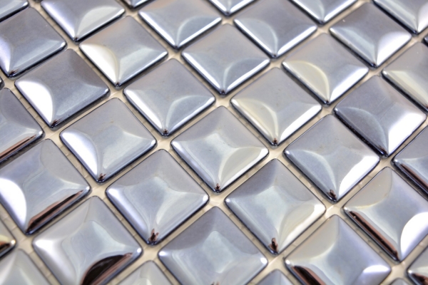 350-18_f|10Matten Mosaik Fliese ECO Recycling GLAS ECO schwarz metallic