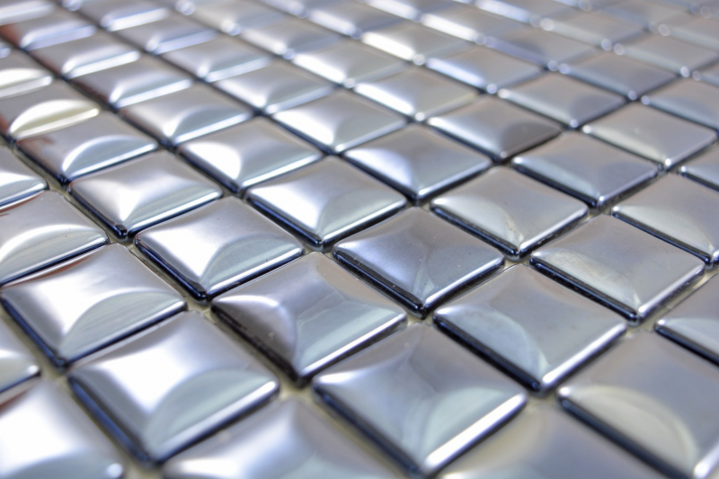 Mosaic tile ECO GLASS black metallic 3DF MOS350-28_f | 10 mosaic mats