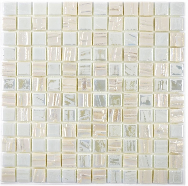 Mosaic tile ECO GLAS white metallic 3D MOS355-11_f | 10 mosaic mats