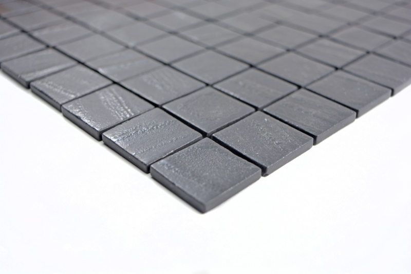 Glass mosaic Sustainable wall covering Tile backsplash Recycling black anthracite MOS360-03