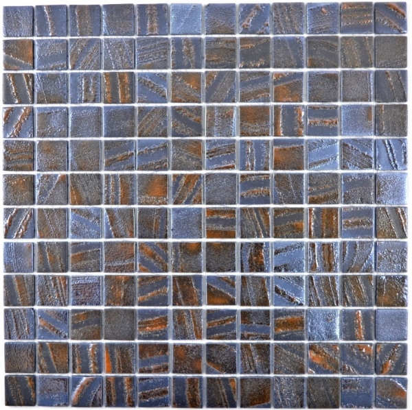 Piastrella di mosaico ECO GLAS bronzo ossido MOS360-07_f | 10 tappetini di mosaico