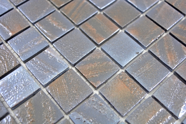 Glasmosaik Nachhaltiger Wandbelag Recycling bronze oxide MOS360-07