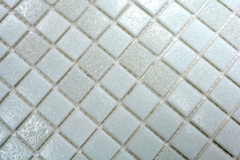 Mosaïque de verre Carreaux de mosaïque blanc vieux blanc gris clair Carreau de salle de bain Dos de douche Miroir de carrelage MOS52-0103