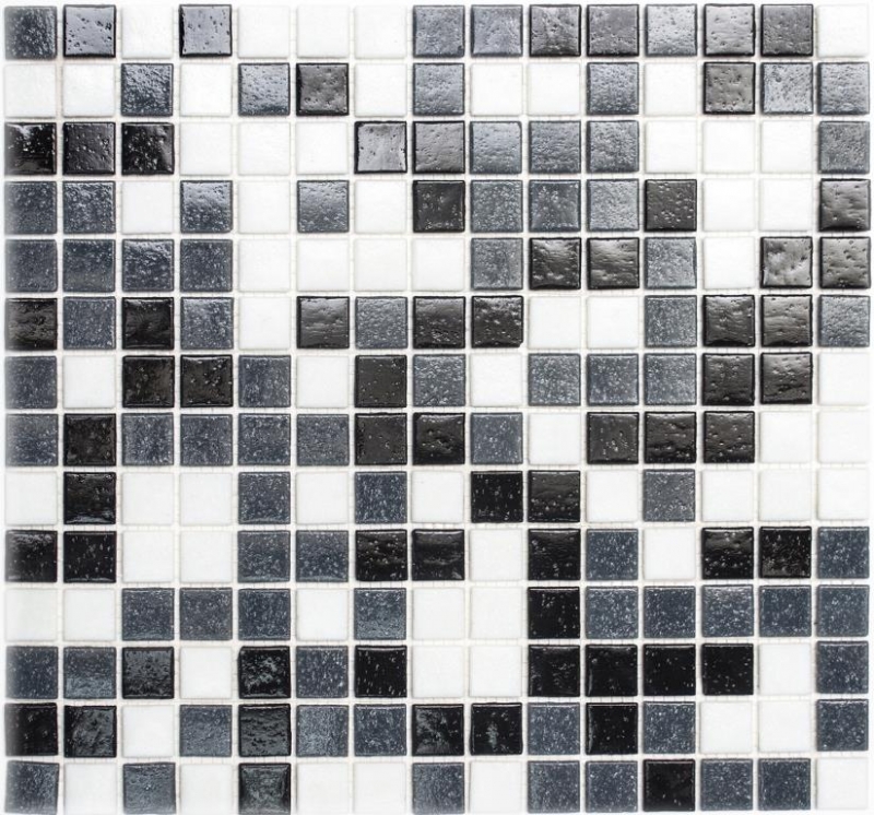 Mosaico di vetro tessere di mosaico bianco grigio nero bagno piastrelle doccia splashback piastrelle backsplash MOS52-0302