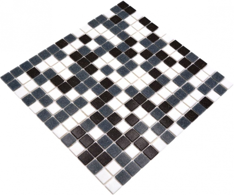 Mosaïque de verre Carreau de mosaïque blanc gris noir Carreau de salle de bain Dos de douche Miroir de carrelage MOS52-0302