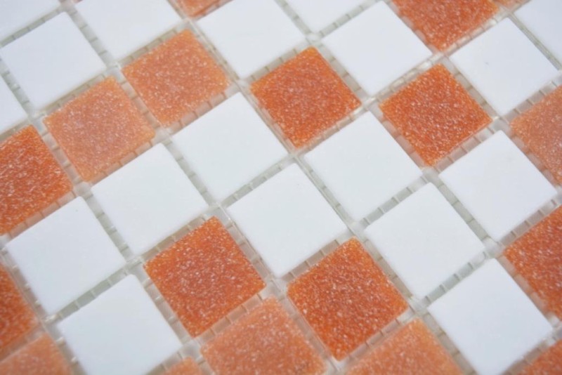Glass mosaic mosaic tiles white rose brown terracotta bathroom tile shower splashback tile backsplash MOS52-1002