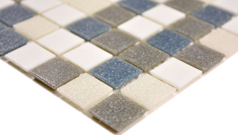 Hand sample mosaic tile glass white gray metallic wall tile bathroom tile shower splashback tile backsplash MOS210-P001625_m