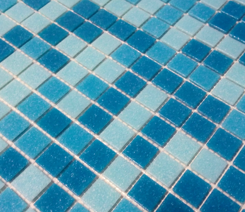 Piscine Mosaïque PoolCarreau mosaïque verre bleu clair bleu papier collé MOS52-0402_Papier_f | 10 Tapis mosaïque