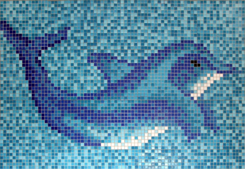 Dolphin swimming pool mosaic pool mosaic mosaic picture blue dolphin 1.600x1.100mm MOSMB-Delphin_gross
