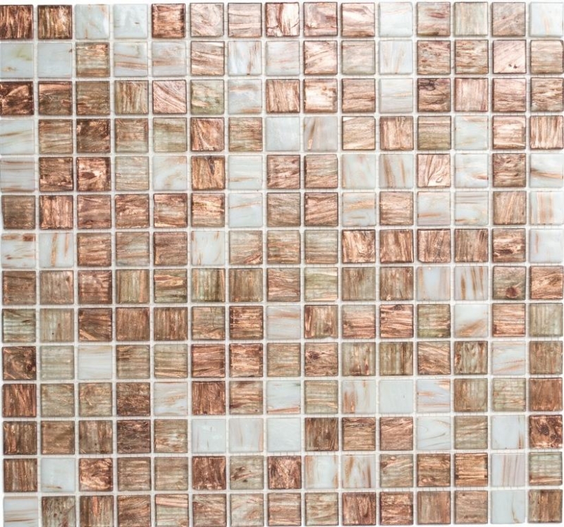 Glass mosaic Mosaic tiles white brown bronze Shower splashback Tile backsplash MOS54-1302