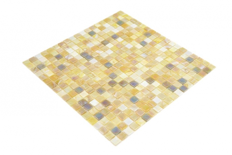 Mosaïque de verre Carreaux de mosaïque beige brun irisé sable mur fond de cuisine MOS58-1204