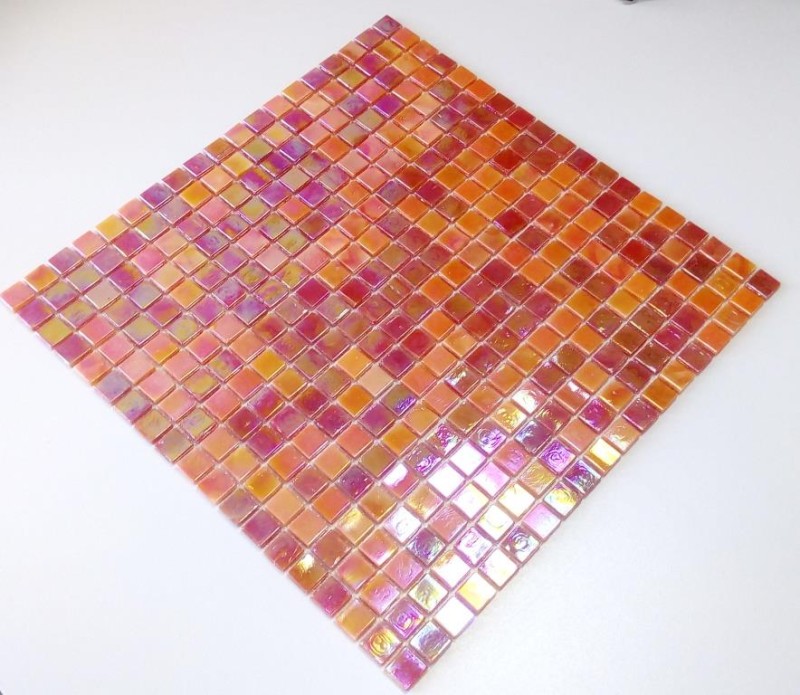 Glass mosaic mosaic tiles orange red iridescent wall tile mirror MOS58-0902