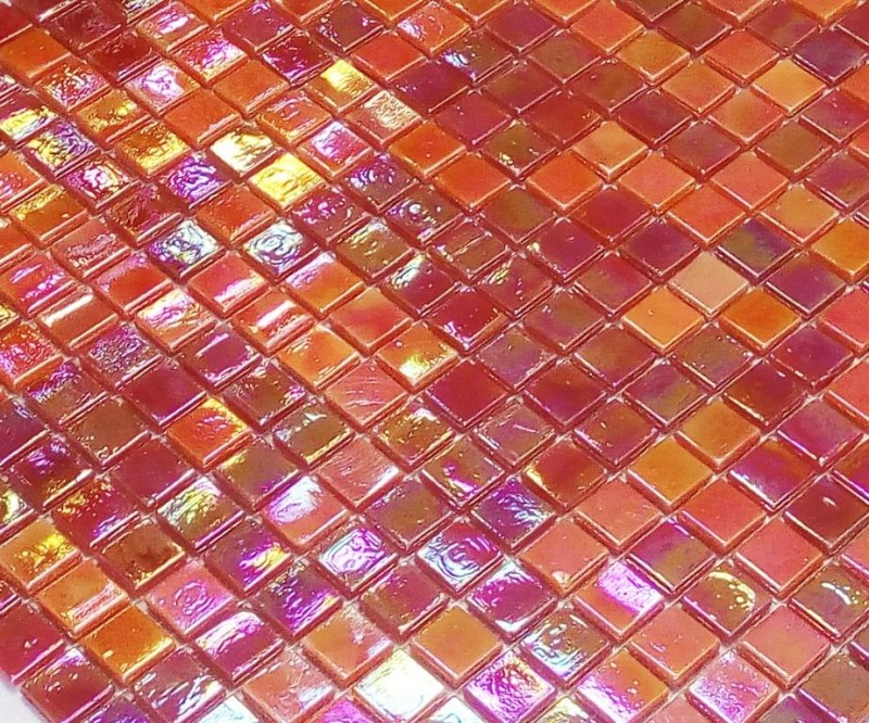Glasmosaik Mosaikfliesen orange rot irisierend Wand Fliesenspiegel MOS58-0902