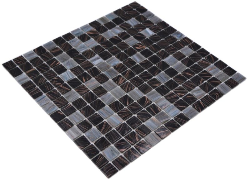 Glass mosaic mosaic tiles gray copper black anthracite shower splashback tile backsplash MOS54-0108