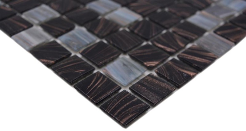 Glasmosaik Mosaikfliesen grau kupfer schwarz anthrazit Duschrückwand Fliesenspiegel MOS54-0108