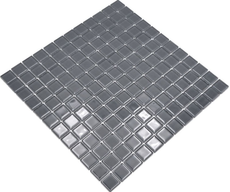 Mosaikfliese Transluzent Glasmosaik Crystal grau BAD WC Küche WAND MOS63-0202_f | 10 Mosaikmatten