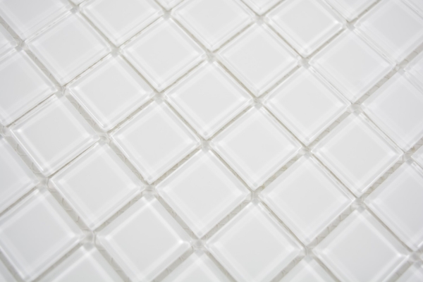 Mosaic tile Translucent glass mosaic Crystal super white BATH WC Kitchen WALL MOS63-0101_f | 10 mosaic mats