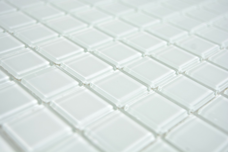 Mosaic tile Translucent glass mosaic Crystal white BATH WC Kitchen WALL MOS63-0102_f | 10 mosaic mats
