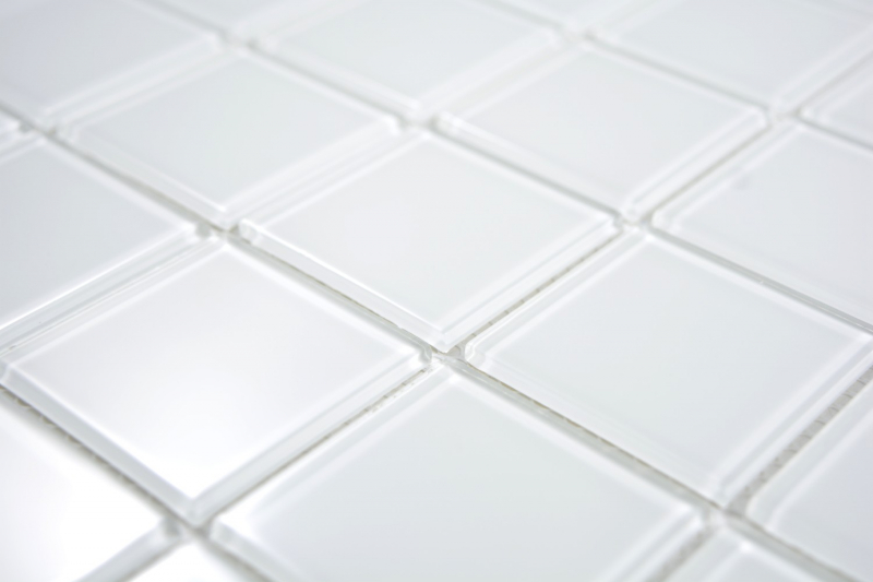 Mosaico dipinto a mano Mosaico in vetro traslucido Cristallo super bianco BAGNO WC Cucina MURO MOS69-0101_m