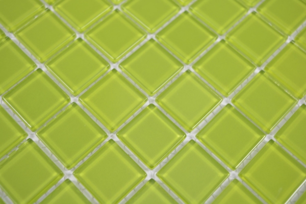 Piastrella di mosaico dipinta a mano Mosaico di vetro traslucido Verde cristallo BAGNO WC Cucina PARETE MOS63-0507_m