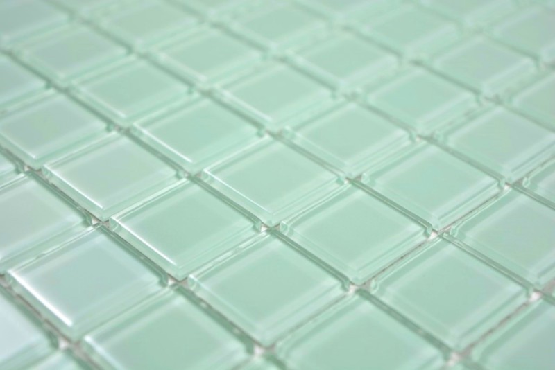 Piastrella di mosaico Mosaico di vetro verde chiaro turchese menta Mosaico di piscina Mosaico di piscina MOS63-0107