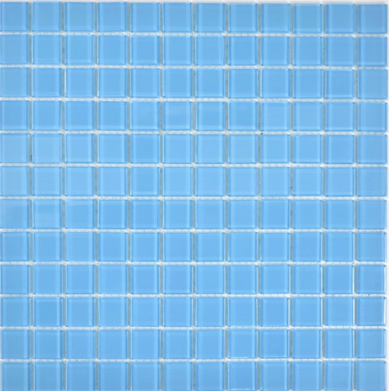 Carreau de mosaïque Mosaïque de verre bleu clair Mosaïque de piscine MOS63-0402