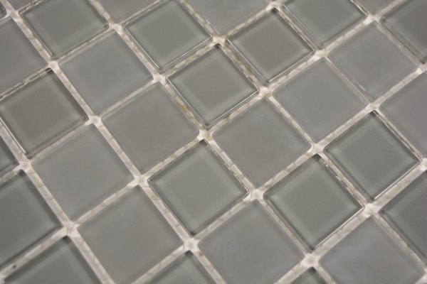 Hand-painted mosaic tile Translucent glass mosaic Crystal anthracite gray gray matt MOS63-2602_m