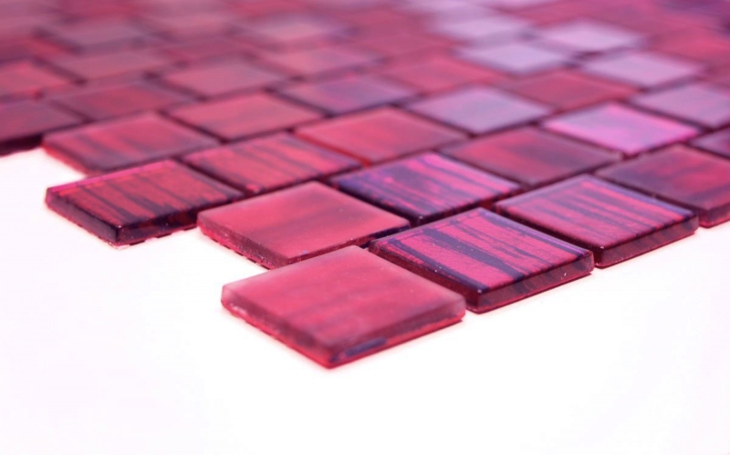 Mosaik Fliese Glasmosaik Crystal Milchglas pink klar matt gefrostet MOS68-CF47