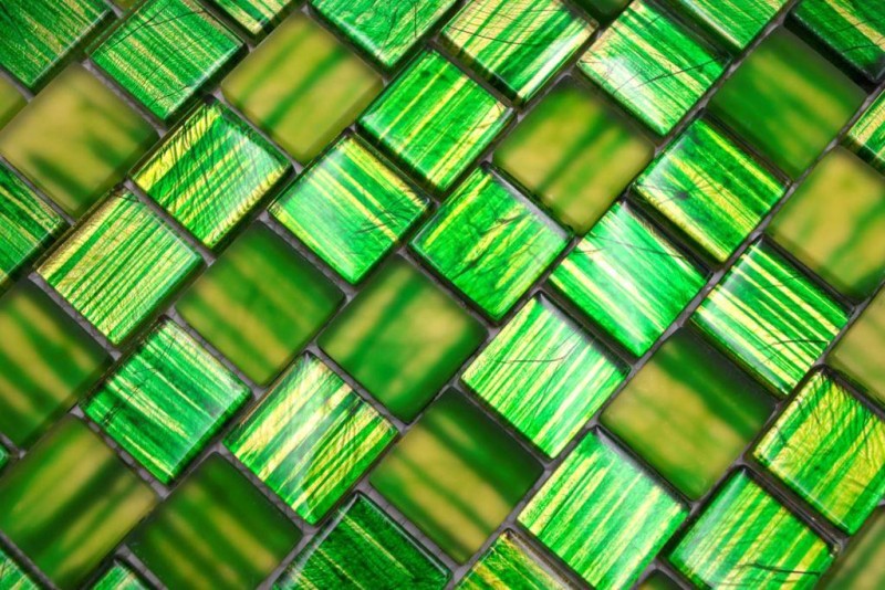 Mosaïque Translucide Mosaïque de verre Crystal Verre laiteux vert clair mat givré MOS78-CF83
