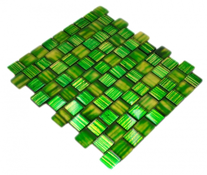 Mosaik Fliese Transluzent Glasmosaik Crystal Milchglas grün klar matt gefrostet MOS78-CF83