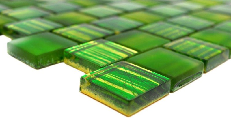 Mosaik Fliese Transluzent Glasmosaik Crystal Milchglas grün klar matt gefrostet MOS78-CF83