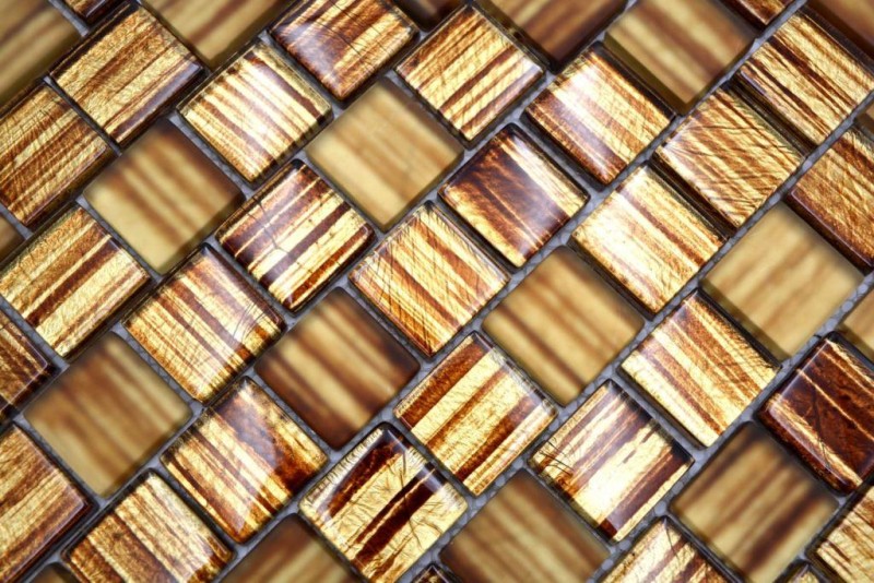 Piastrella di mosaico Mosaico di vetro Cristallo smerigliato vetro marrone chiaro opaco smerigliato MOS78-CF85