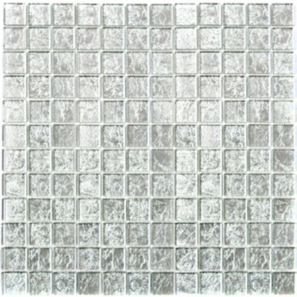 Hand-painted mosaic tile Translucent glass mosaic Crystal silver structure MOS123-8SB16_m